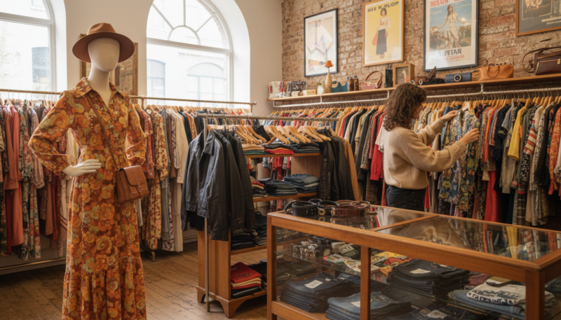 vintage komad odeće u prodavnici